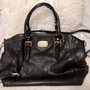 Micheal Kors Black Leather Medium Bag with Strap